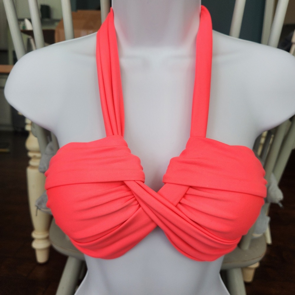 Seafolly Coral Bikini Top Womens Twist Front Halter Goddess Size:6